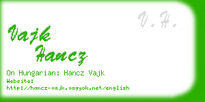 vajk hancz business card